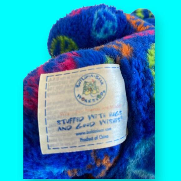 Build A Bear Workshop Blue Peace Sign Teddy Bear Plush 17" - Picture 8 of 10